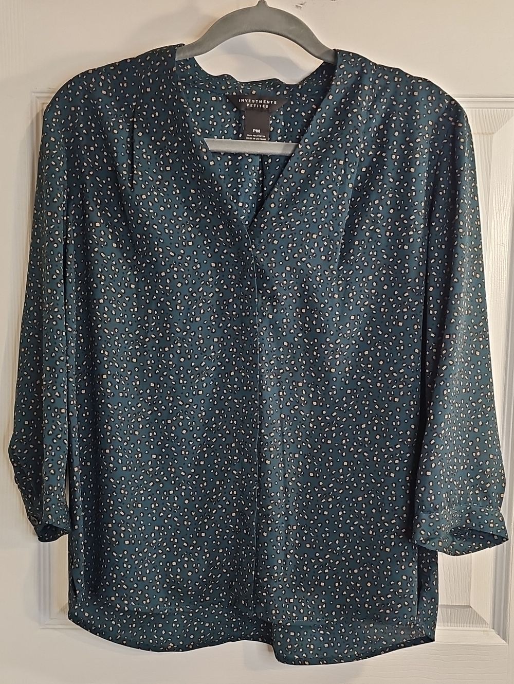 Investment Petites Petite Dot V-Neck Blouse